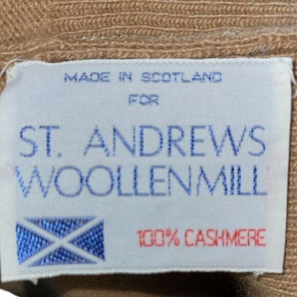 St. Andrews Woolen Mill Cashmere Pullover Camel Brown Turtleneck Sweater - Picture 3 of 5